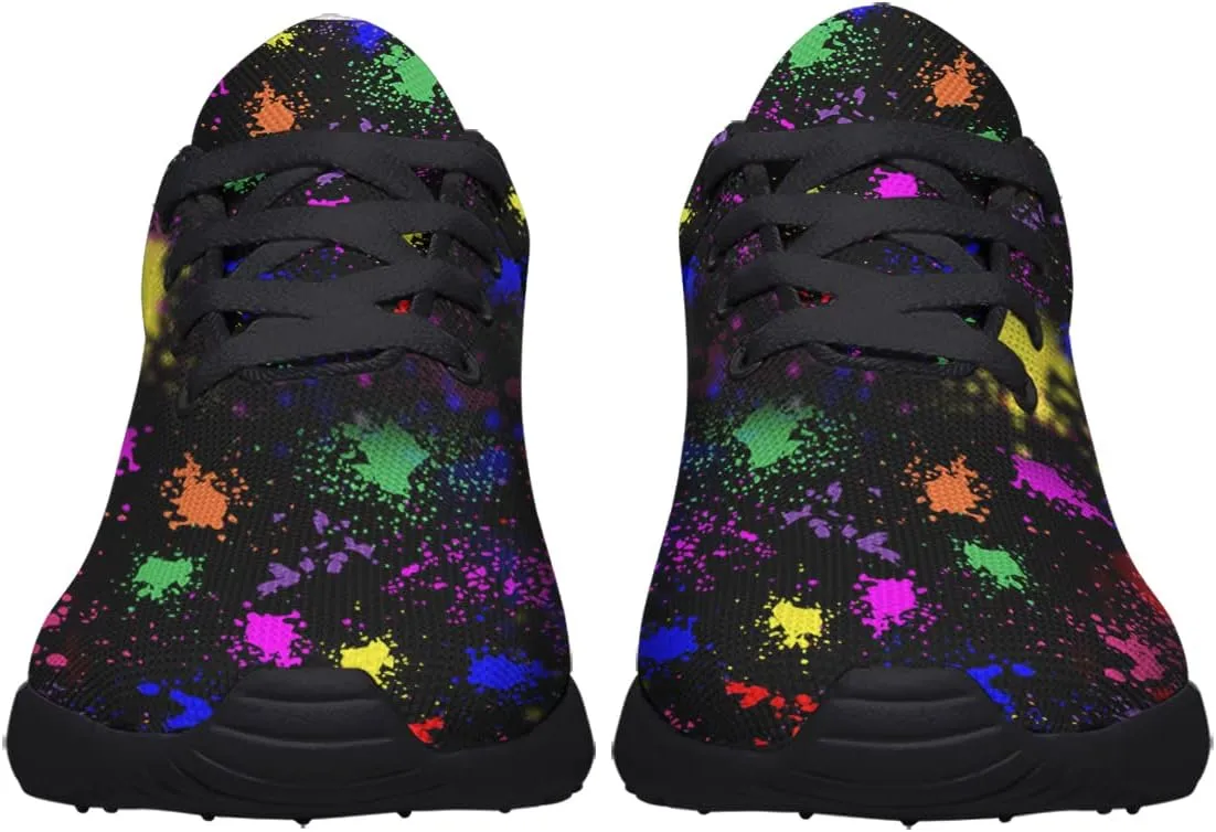 Sonzj-II Women Men Tennis Shoes,Athletic Fashion Neon Splatters with Paint Cool Sneaker for Girl,Boy,Gym,Walking,Hiking,Jogging,Running,Travel and More