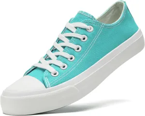 Soofylia Women's Canvas Fashion Sneakers, Grey, Flat Heel, Lace-Up, Lightweight, Breathable, Casual, Summer, Skateboarding