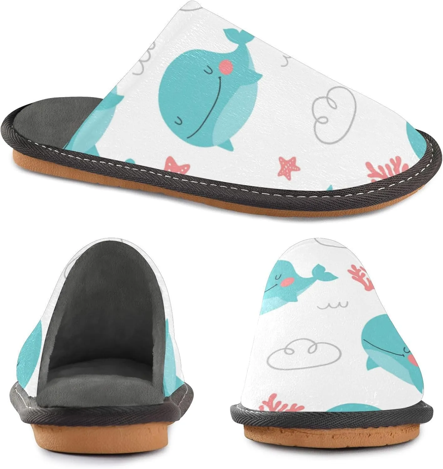 Spa Slippers Indoor House Fuzzy Slippers Soft Memory Foam Non-Slip Home Slipper Winter Shoes For Bedroom Hotel Travel 4-11