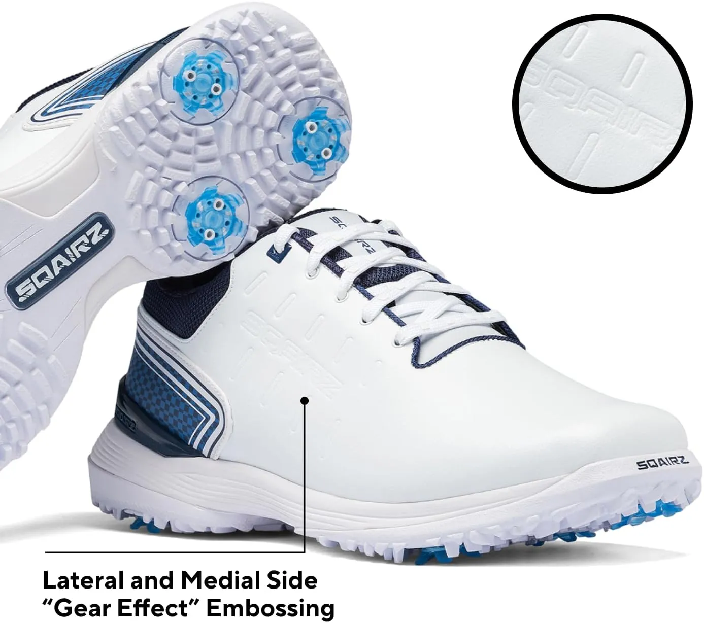 SQAIRZ Speed ProS2 Men's Athletic Golf Shoes, Designed for Balance & Performance, Replaceable Spikes, Waterproof