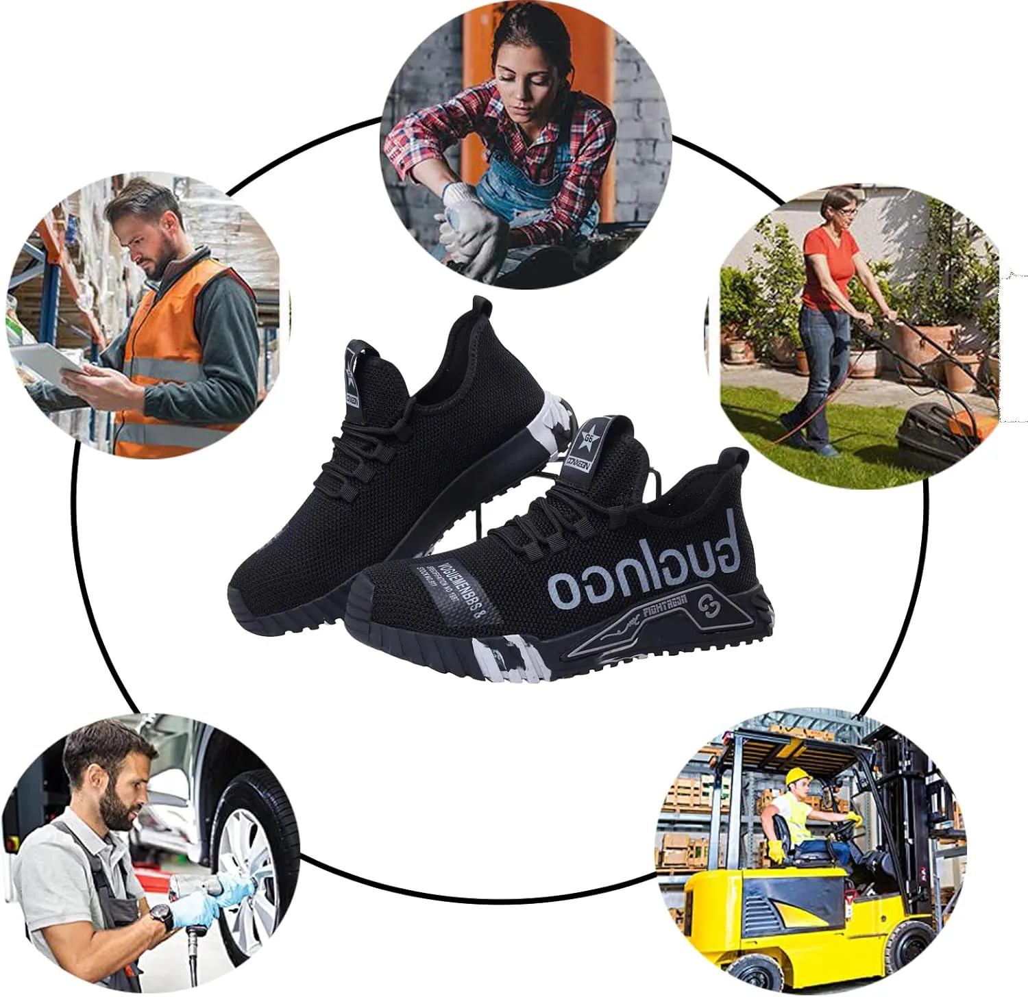 Steel Toe Shoes for Men's Indestructible Work Shoes,Mens Work Safety Outdoor Protection Footwear Industrial and Construction,