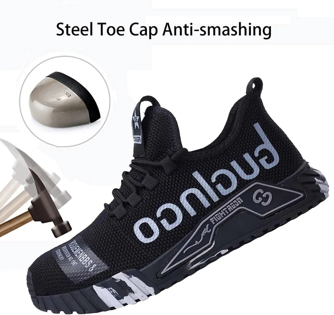 Steel Toe Shoes for Men's Indestructible Work Shoes,Mens Work Safety Outdoor Protection Footwear Industrial and Construction,