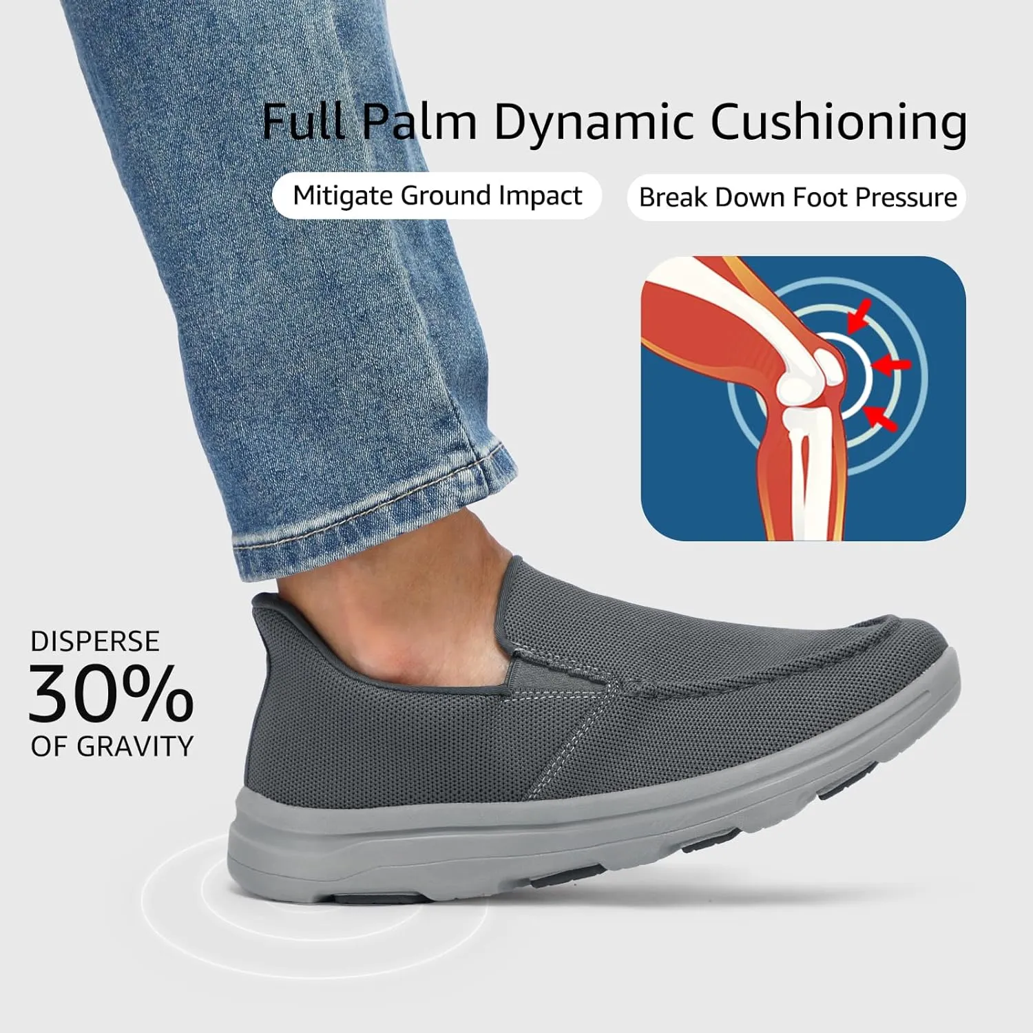 STQ Orthopedic Shoes for Men Casual Slip on Sneakers for Plantar Fasciitis Relief