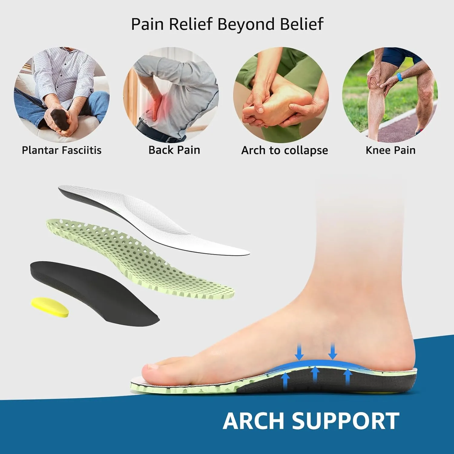 STQ Orthopedic Shoes for Men Casual Slip on Sneakers for Plantar Fasciitis Relief