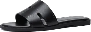 Stratuxx Kaze Women's Flat Sandals Fashion Slip on Open Toe Slides for Women Summer Dressy Size 5-11