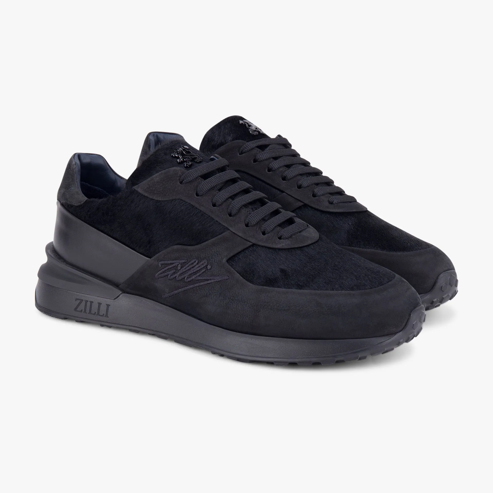 Suede Calfskin Sneakers with ZILLI Signature