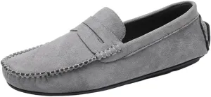 Suede Vamp Loafer Prom Walking Slip-On Boat Shoes Round Toe Lightweight Comfortable Flexible