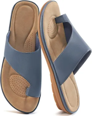 Summer Flat Sandals for Women: Comfortable Walking Dressy Slides for 2025 - Ladies Orthopedic Casual Shoes Indoor Outdoor