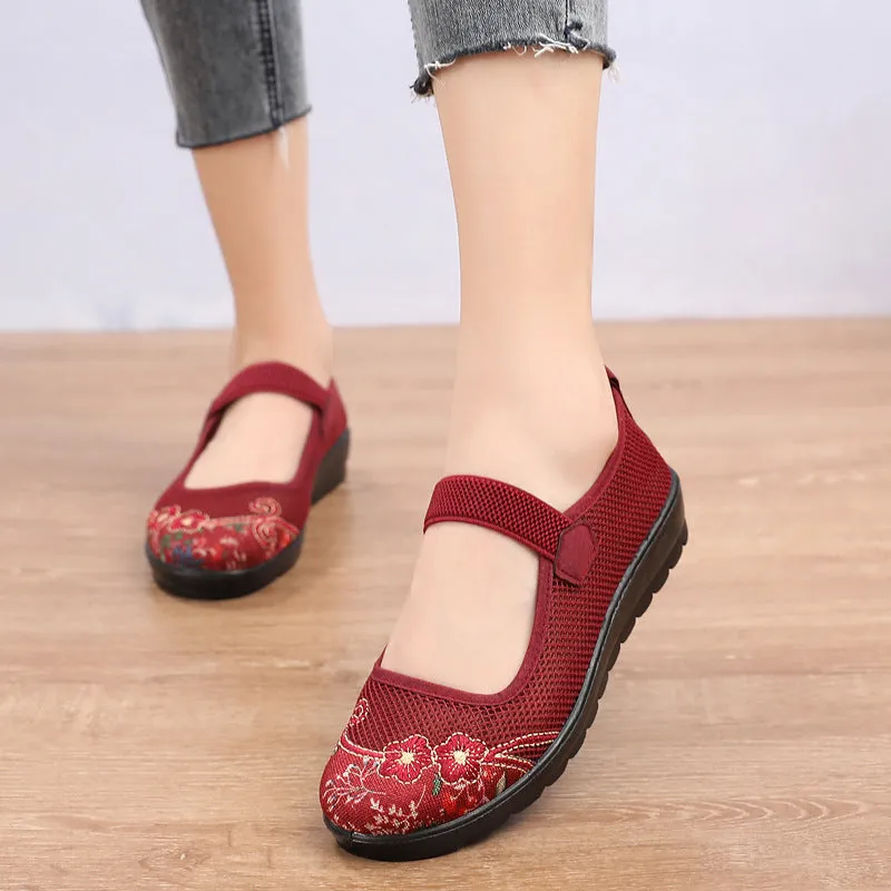 Summer Old Beijing Cloth Lady Female Tennis Breathable Canvas Shoes