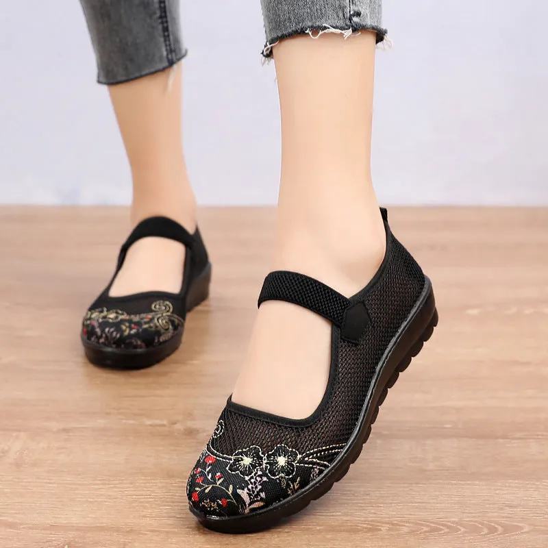 Summer Old Beijing Cloth Lady Female Tennis Breathable Canvas Shoes