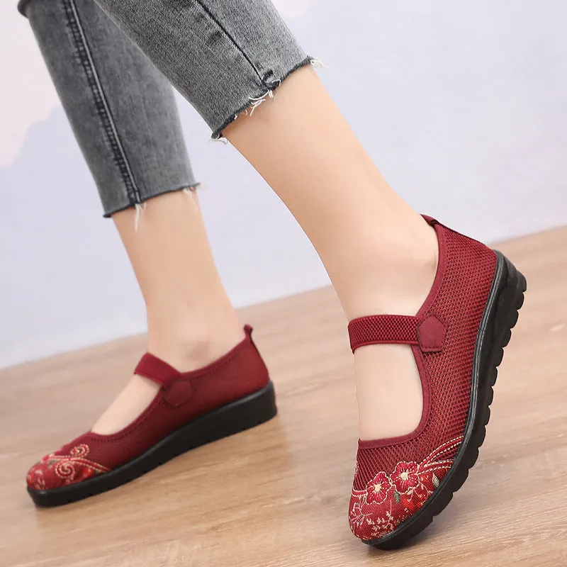 Summer Old Beijing Cloth Lady Female Tennis Breathable Canvas Shoes