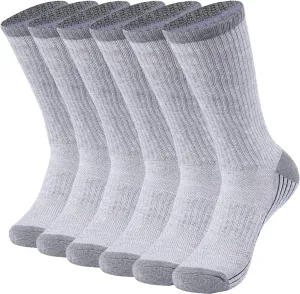 Sunew Viscose Bamboo Socks, Unisex Cushioned Comfortable Crew Workout Hiking Socks 6 Pairs