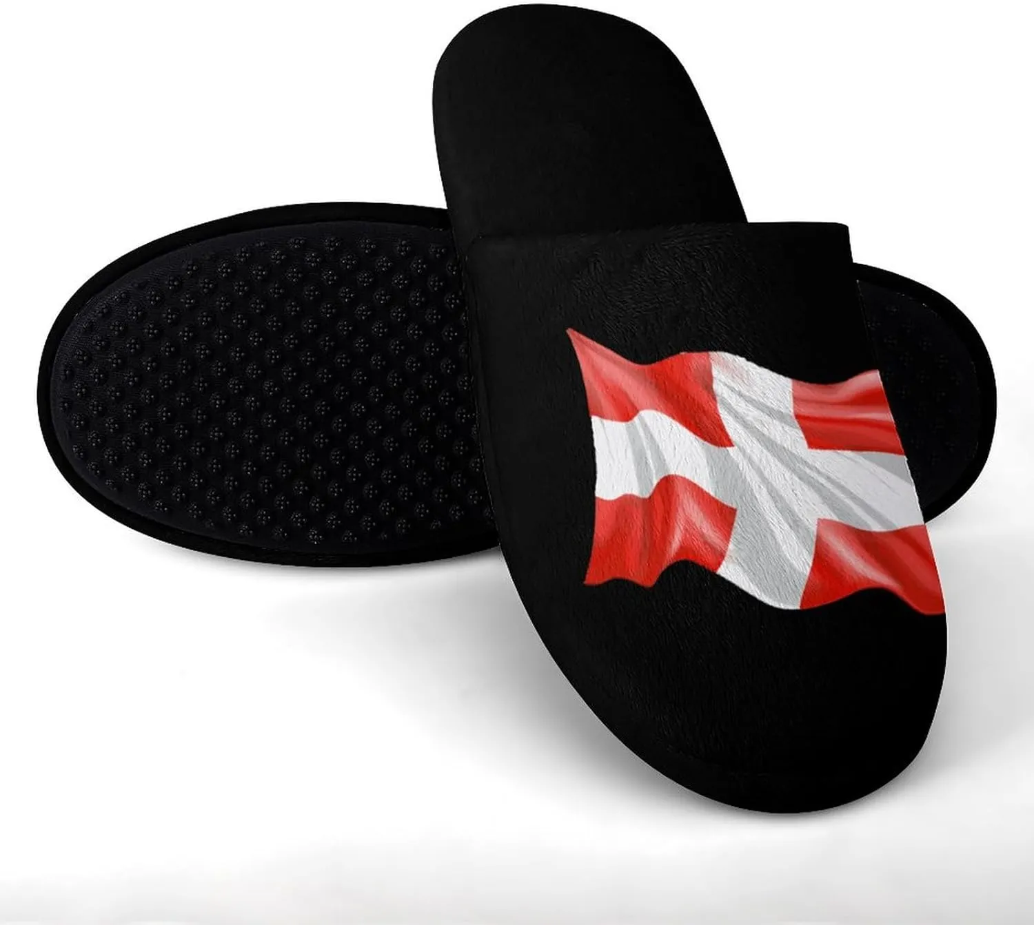 Switch Flag Men's Cotton Slippers Closed Toe Slipper for Spa Hotel Bedoom