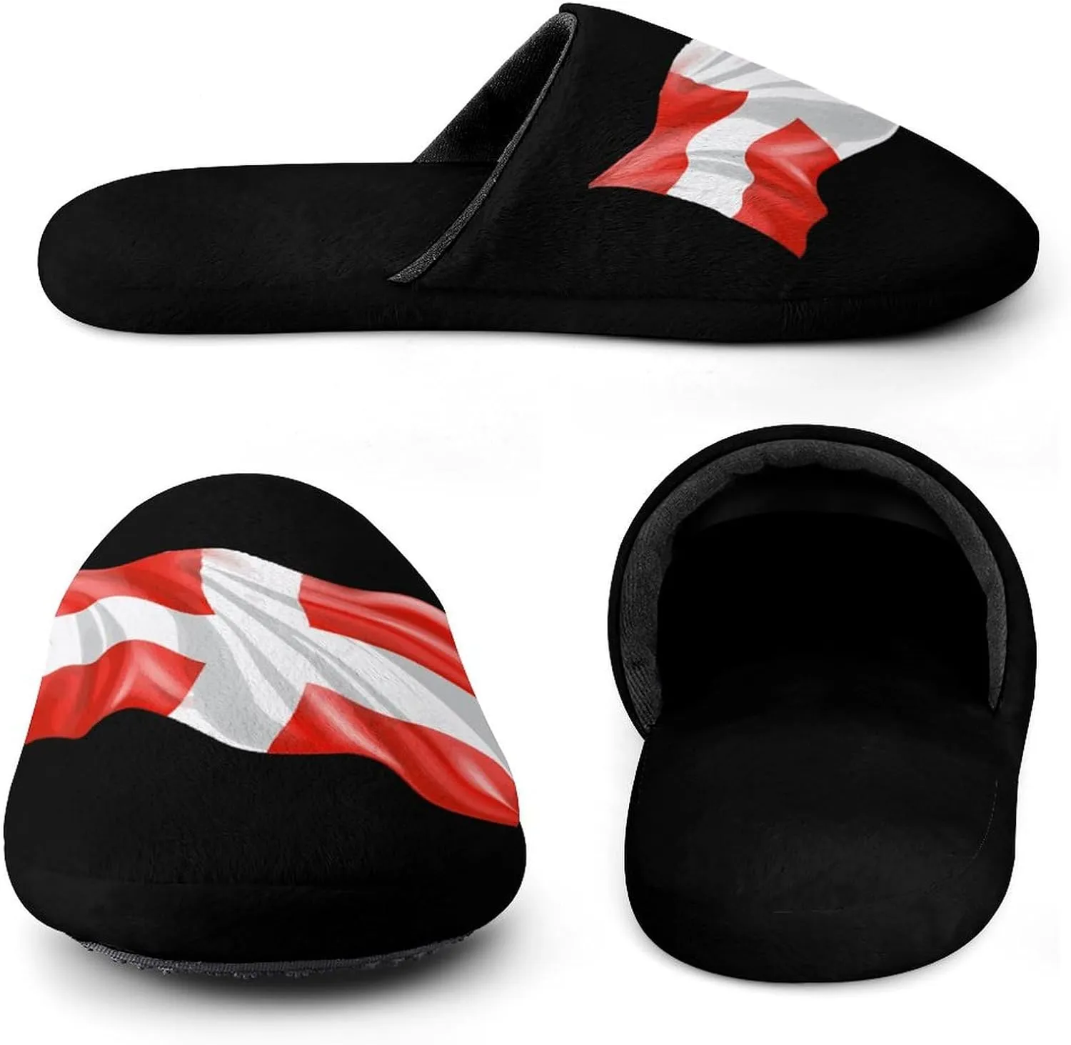 Switch Flag Men's Cotton Slippers Closed Toe Slipper for Spa Hotel Bedoom