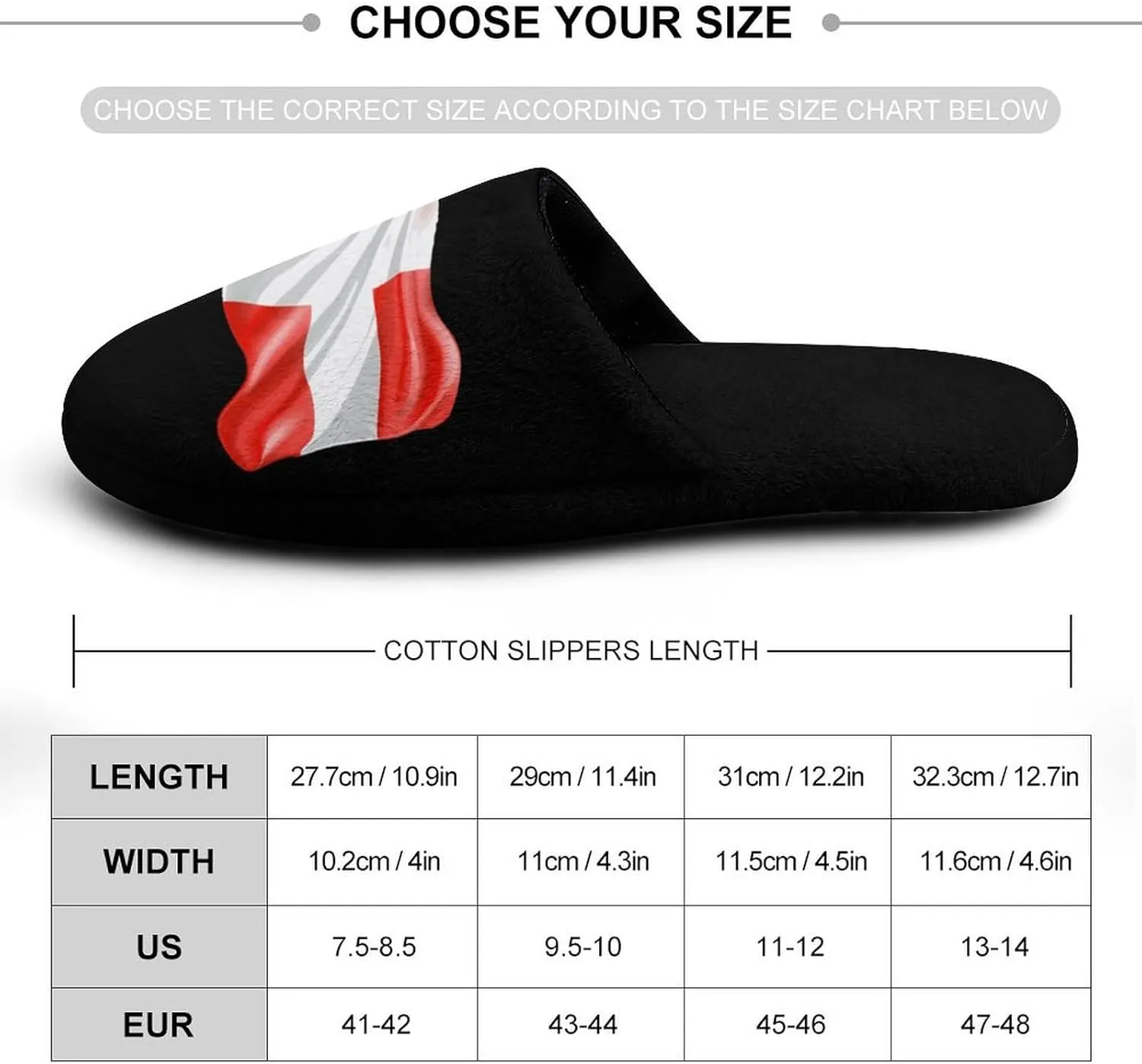 Switch Flag Men's Cotton Slippers Closed Toe Slipper for Spa Hotel Bedoom