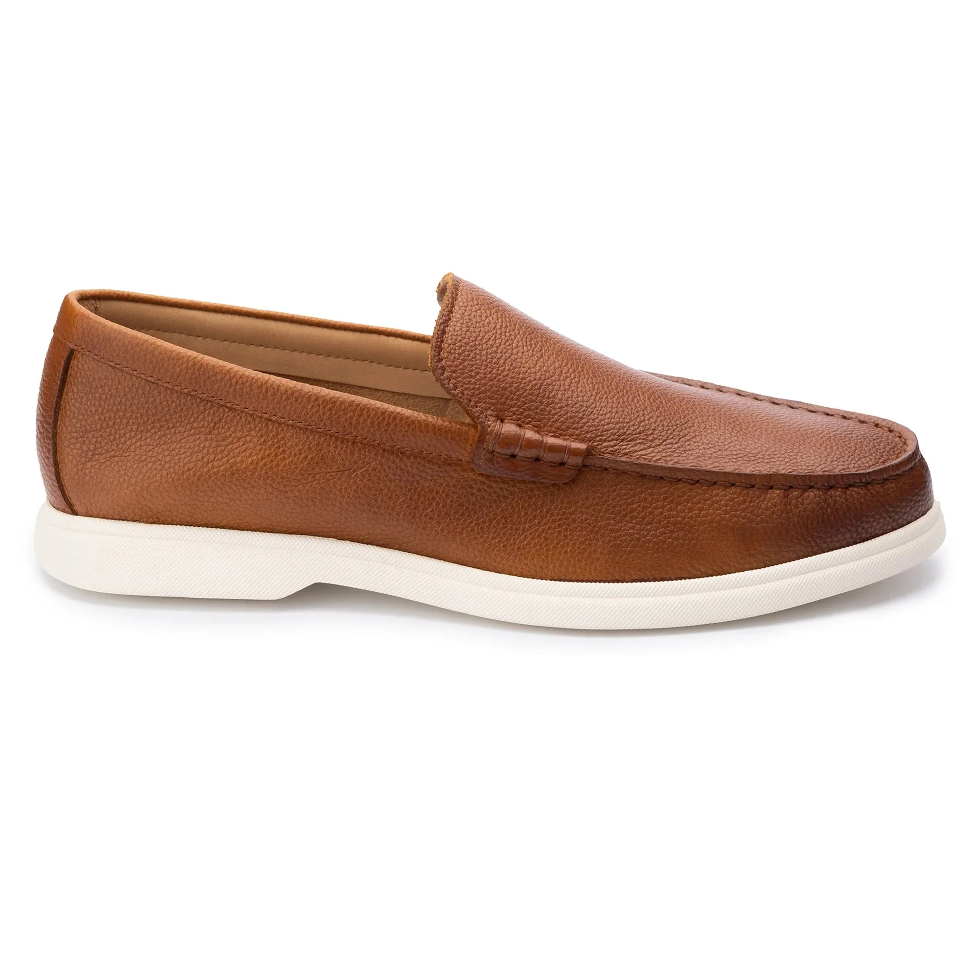 Tan Grain Leather Loafers