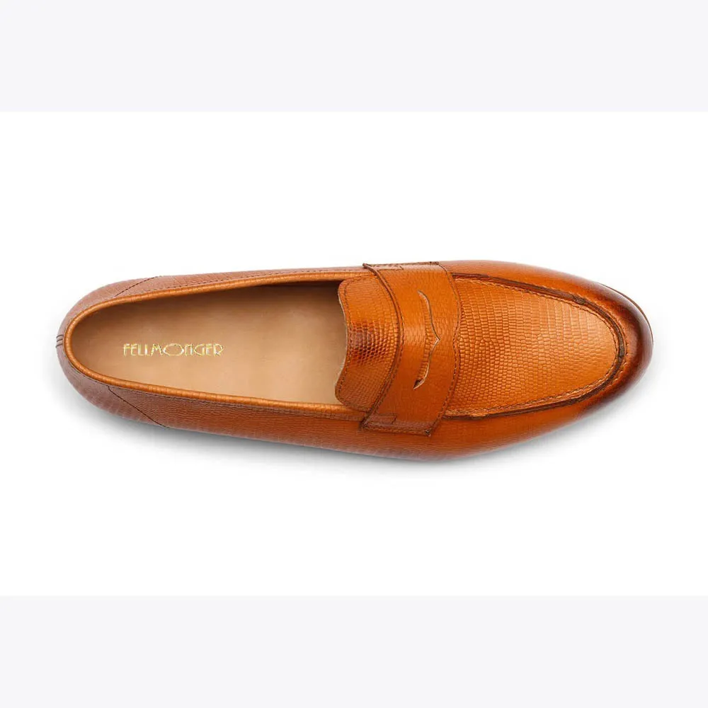 Tan Lizard Print Apron Penny Loafer