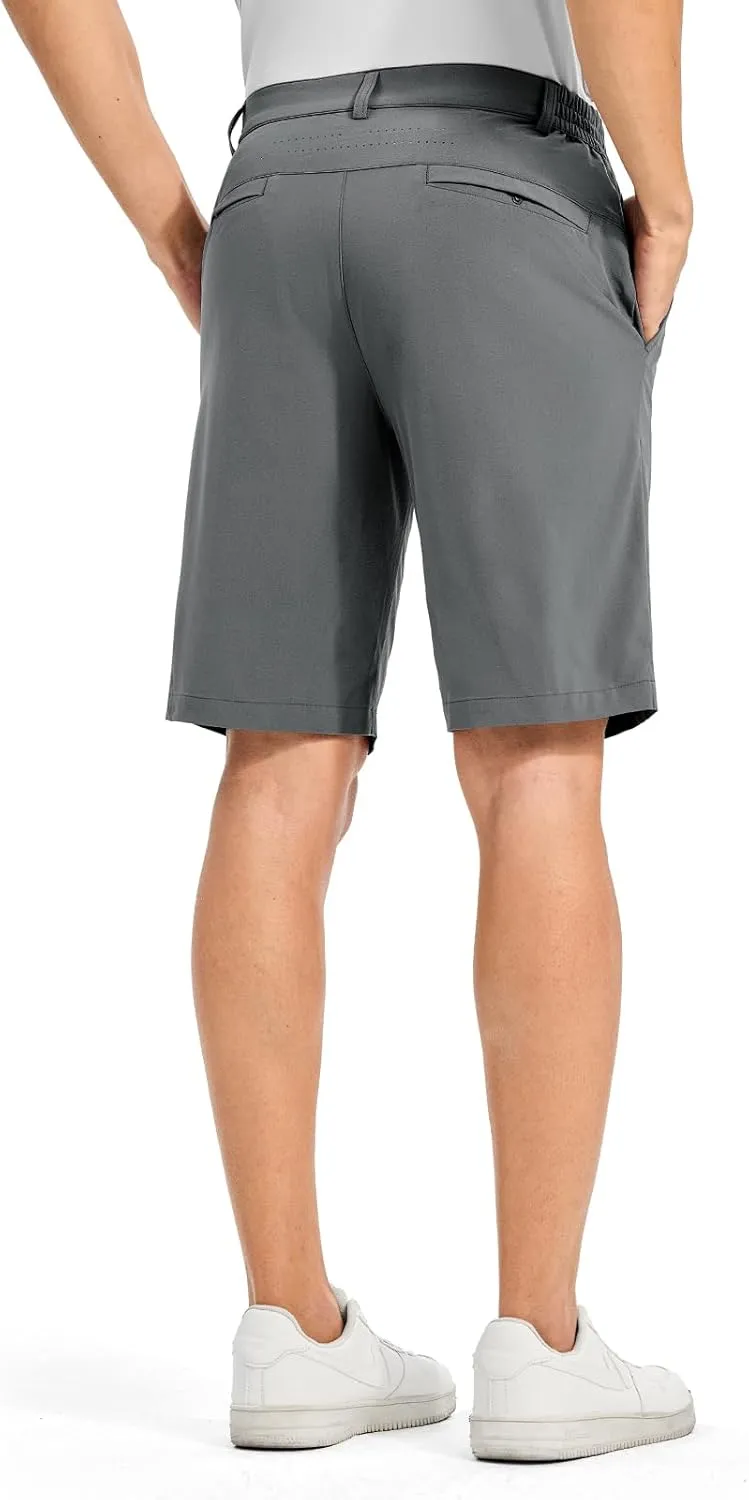 TBMPOY Men's Golf Shorts 10" Quick Dry Lightweight Stretch Dress for Flat Front Work Casual Hiking Shorts with 4 Pockets