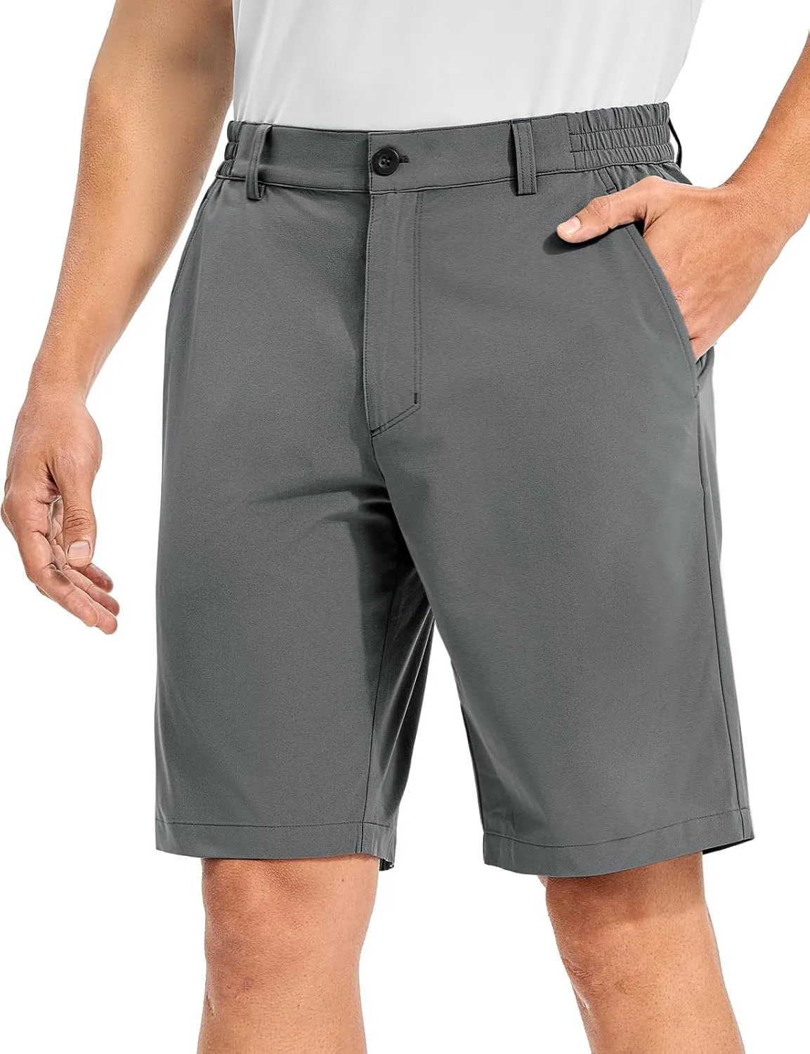 TBMPOY Men's Golf Shorts 10" Quick Dry Lightweight Stretch Dress for Flat Front Work Casual Hiking Shorts with 4 Pockets