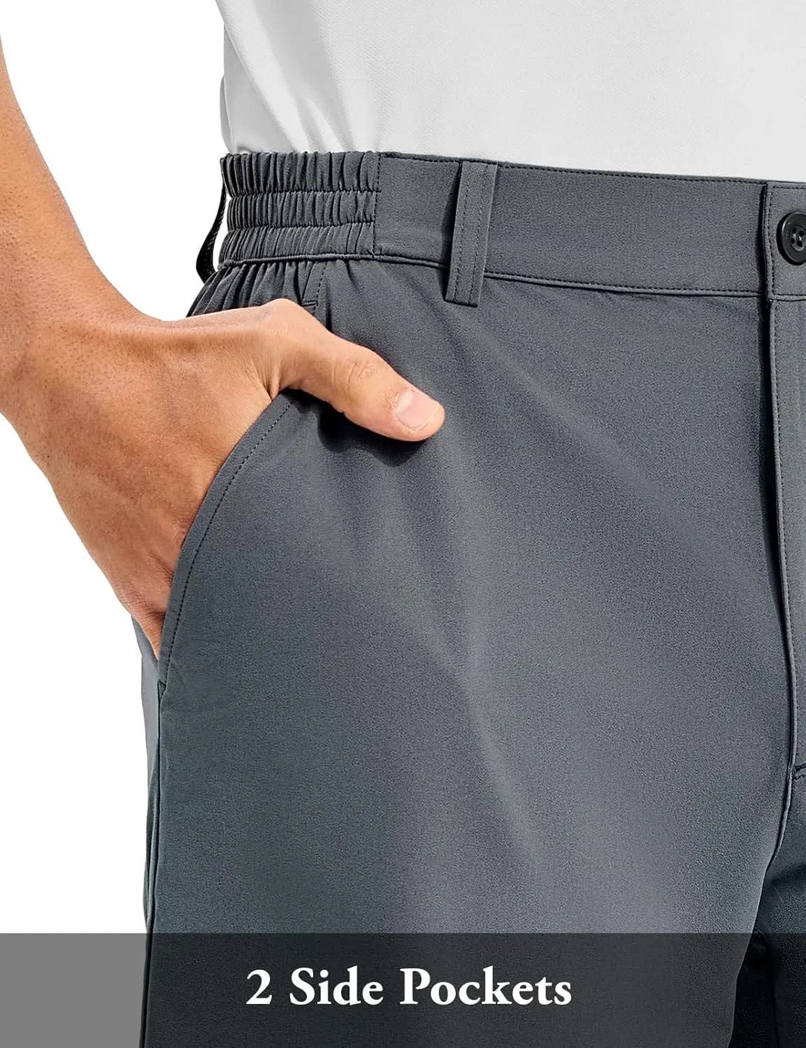 TBMPOY Men's Golf Shorts 10" Quick Dry Lightweight Stretch Dress for Flat Front Work Casual Hiking Shorts with 4 Pockets