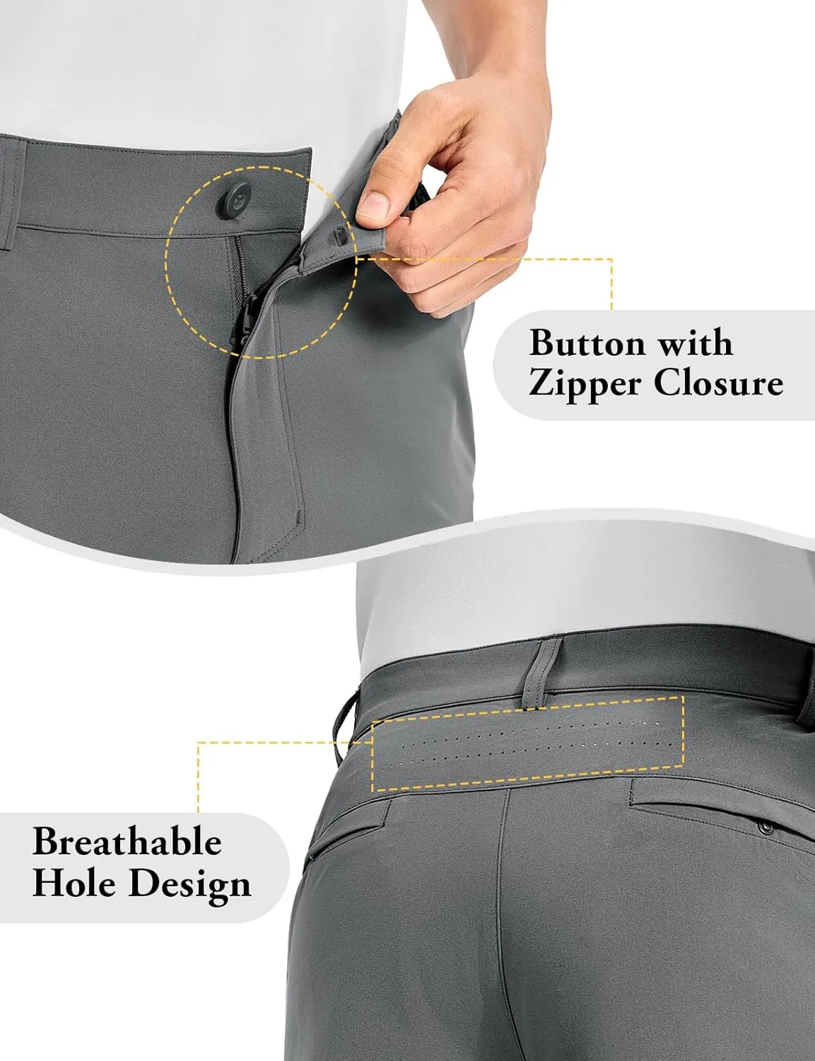 TBMPOY Men's Golf Shorts 10" Quick Dry Lightweight Stretch Dress for Flat Front Work Casual Hiking Shorts with 4 Pockets