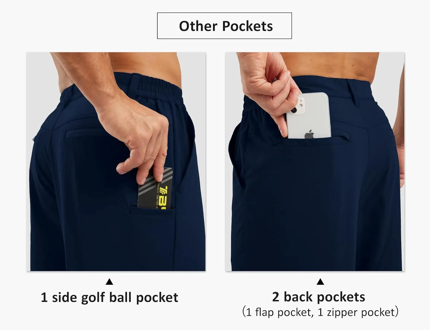 TBMPOY Men's Shorts Golf 9" Casual Elastic Waist Quick Dry Flat Front Travel Shorts with 5 Pockets