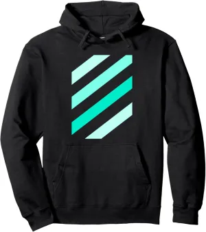 Teal Aqua Stripe Shades Teal Aqua Graphic Pullover Hoodie