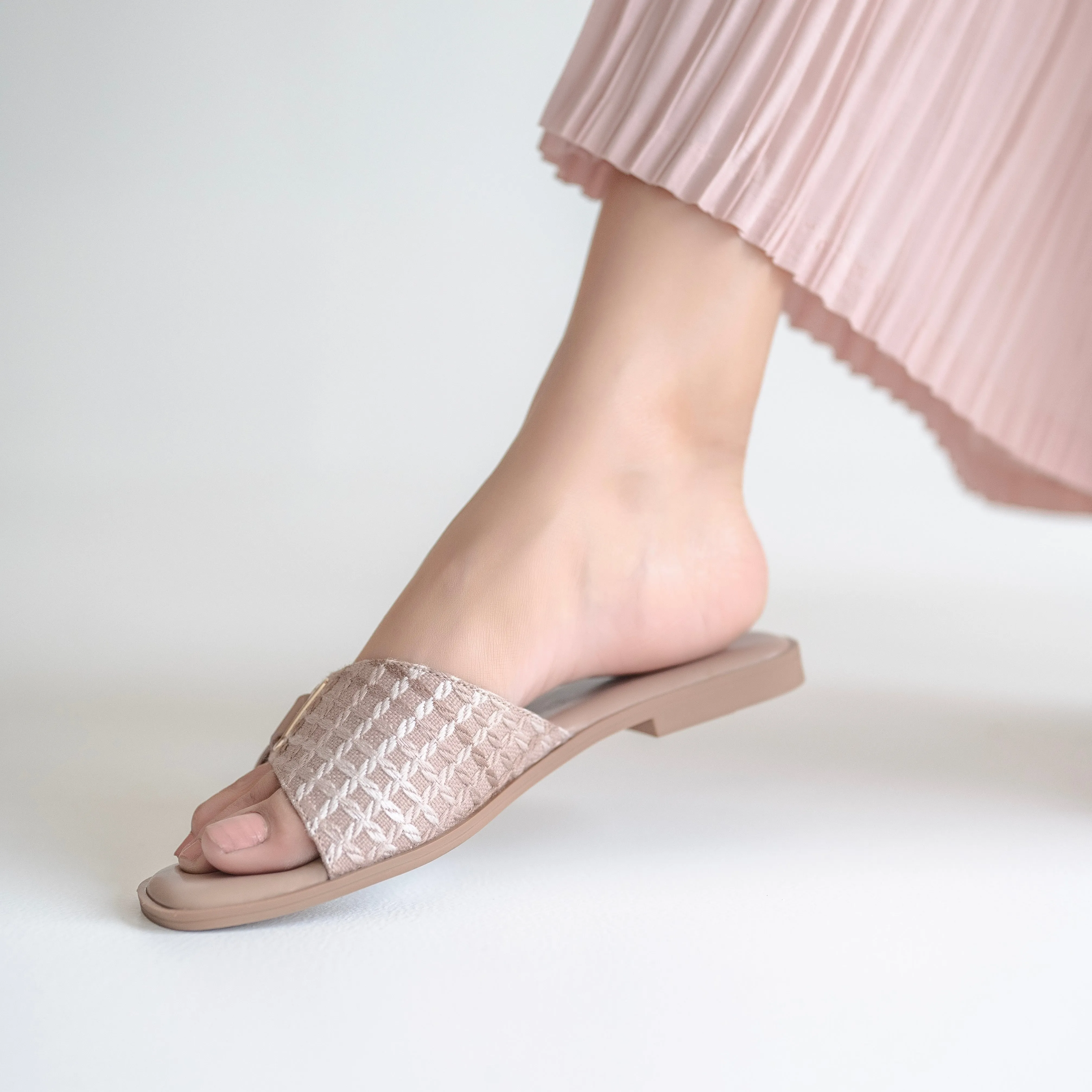 Textured Silver Detail flats