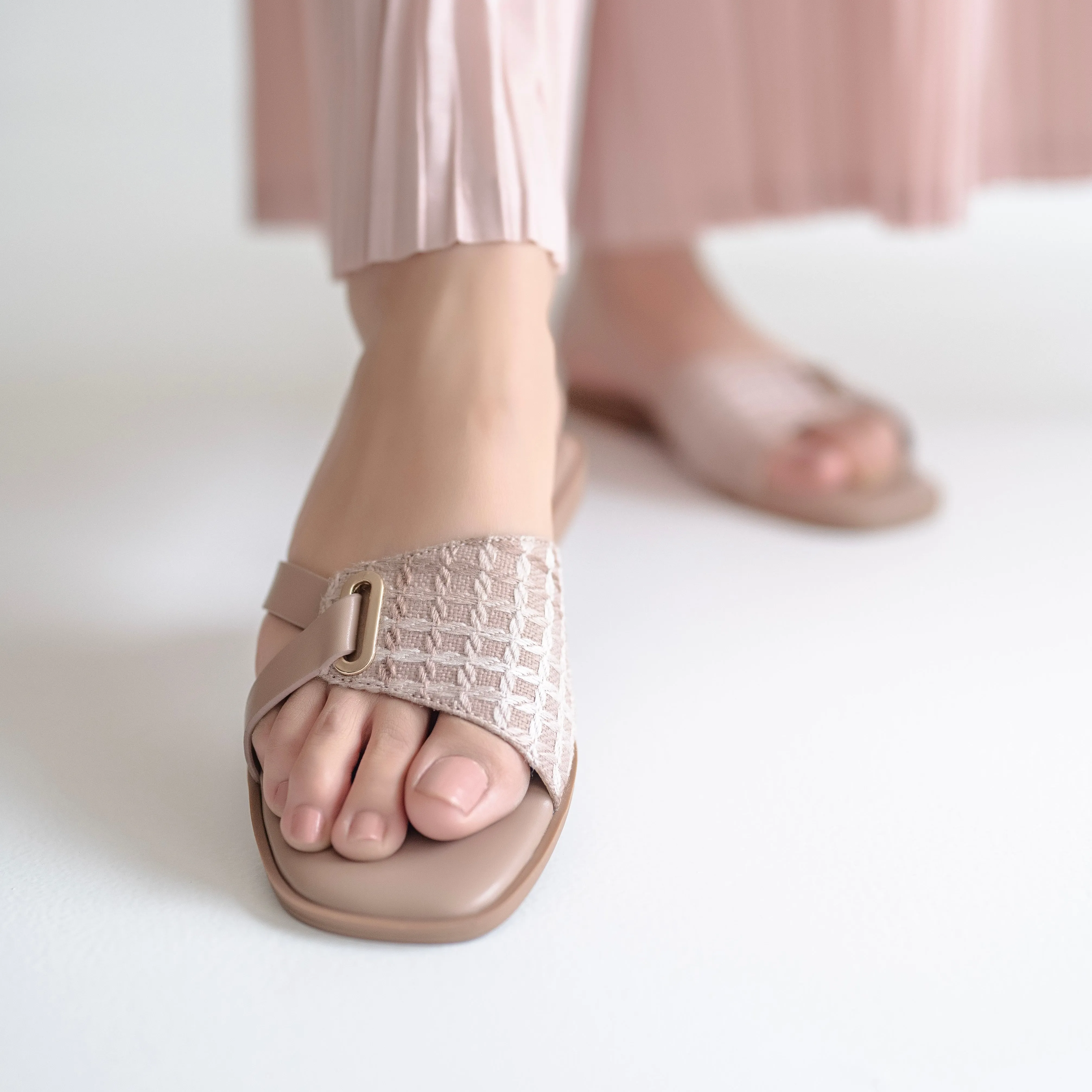 Textured Silver Detail flats