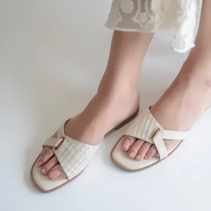 Textured Silver Detail flats