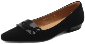 TinaCus Women's Suede Leather Handmade Square Toe Bowtie Dressy Ballet Flat Shoes