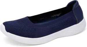 TIOSEBON Women's Comfortable Loafer Flat Foam Mesh Slip-On Walking Shoes