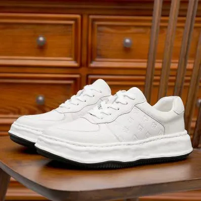 TNV Casual Shoes Genuine Leather Thick Bottom Sneakers Laces Up Summer Breathable DS180