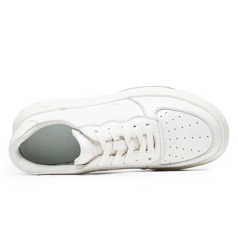TNV Casual Shoes Genuine Leather Thick Bottom Sneakers Laces Up Summer Breathable DS180