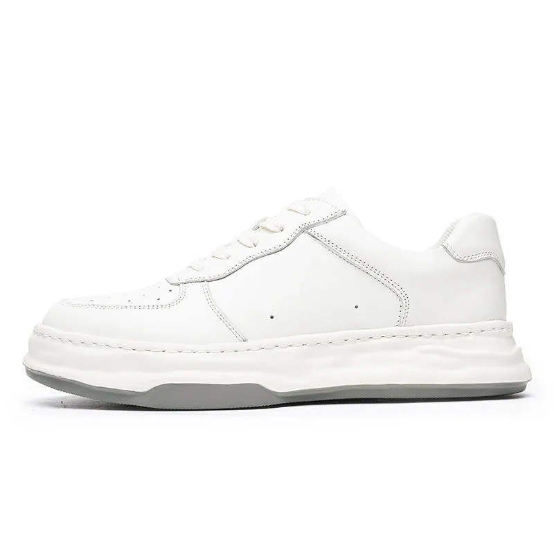 TNV Casual Shoes Genuine Leather Thick Bottom Sneakers Laces Up Summer Breathable DS180