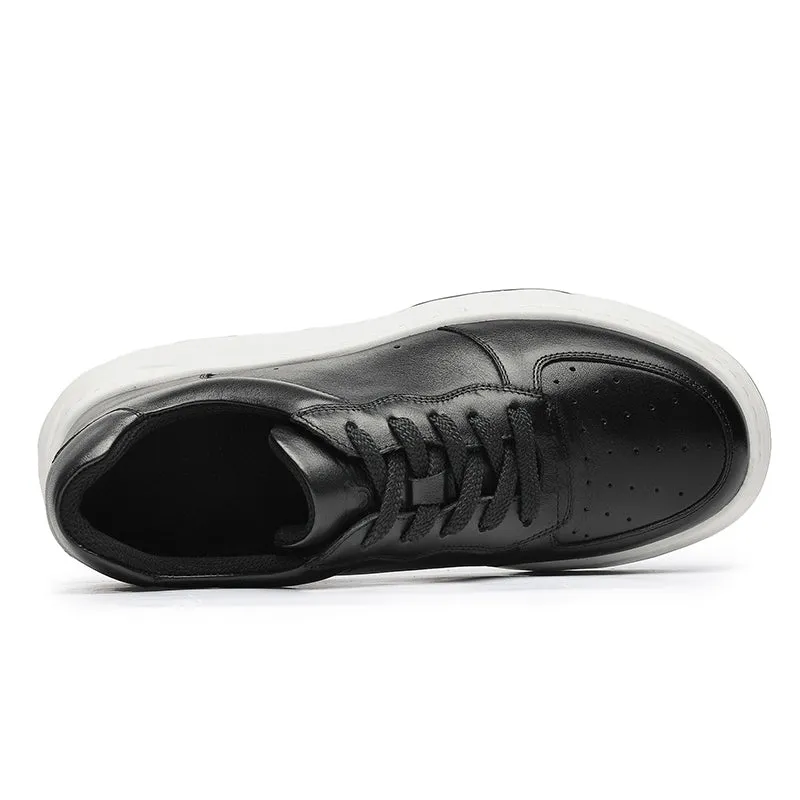TNV Casual Shoes Genuine Leather Thick Bottom Sneakers Laces Up Summer Breathable DS180