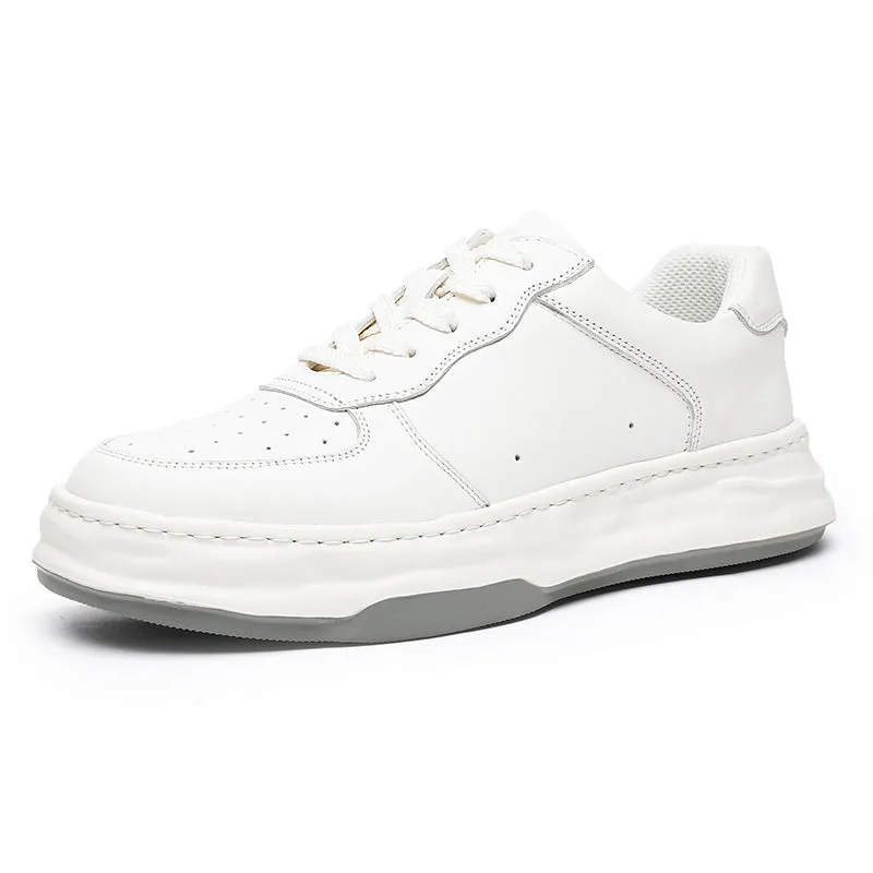 TNV Casual Shoes Genuine Leather Thick Bottom Sneakers Laces Up Summer Breathable DS180