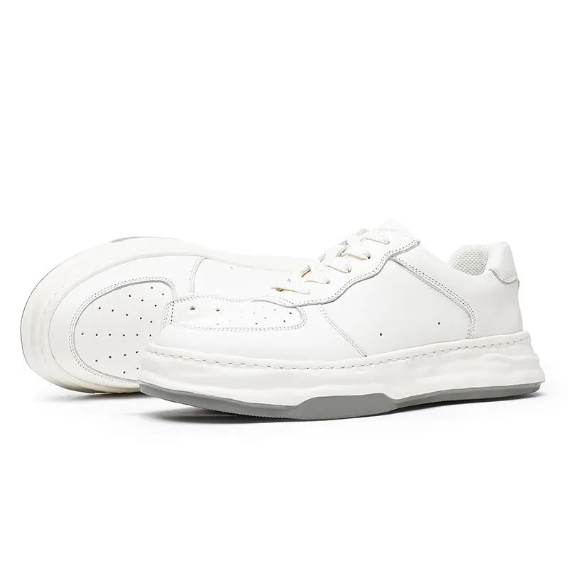 TNV Casual Shoes Genuine Leather Thick Bottom Sneakers Laces Up Summer Breathable DS180