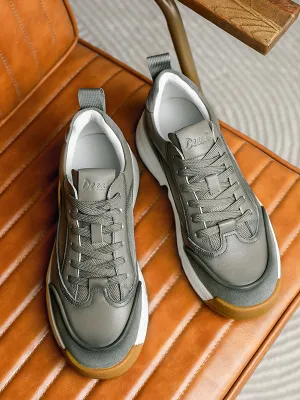 TNV Casual Shoes Genuine Leather Thick Bottom Sneakers Laces Up Summer Breathable DS3125