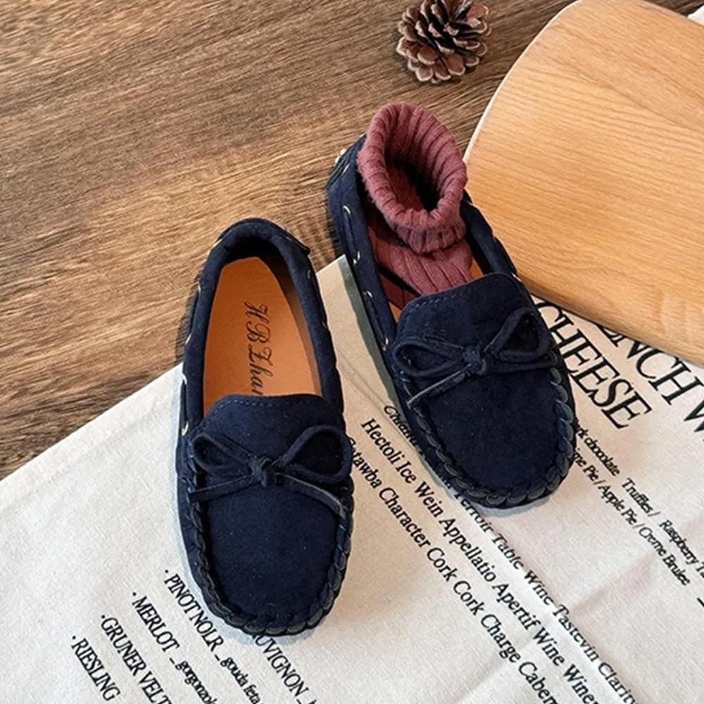 Toddler Boys Girls Loafer Shoes Soft Suede Leather Slip On Moccasin Flat Boat Dress Shoes School Daily Walking Shoes