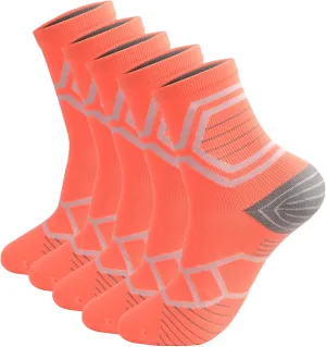 Toes&Feet Men's and Women's Cushioned Anti Blister Odor Controll Seamless Low-Cut/Quarter Compression Running Cycling Socks