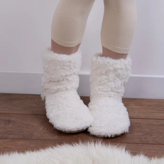 Totes Toasties FAUX FUR Slipper Socks Womens Socks Cream