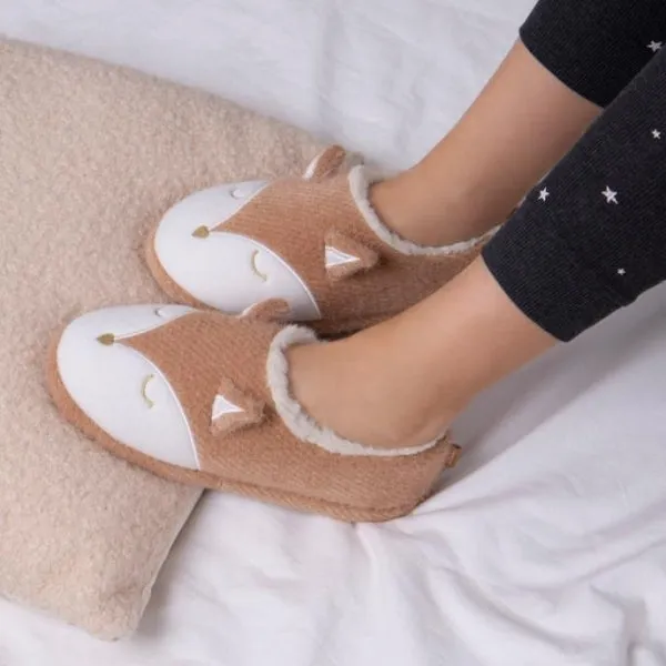 Totes Toasties NOVELTY FOX Womens Full Slippers Multi