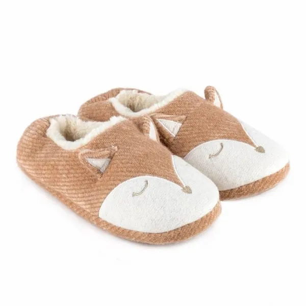 Totes Toasties NOVELTY FOX Womens Full Slippers Multi
