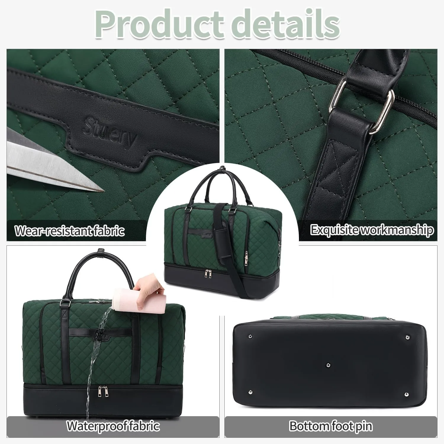 Travel Bag for Women: 21" Large Weekender Bags for Women with Shoe Compartment & Toiletry Bags, 3PCS Overnight Duffel Tote for Carry on Weekend Travel Business Trip Airplane Traveling, Gym