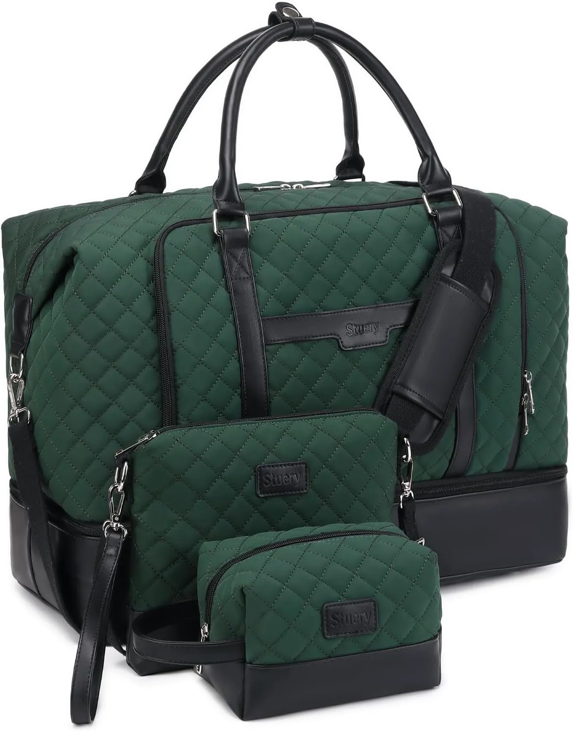 Travel Bag for Women: 21" Large Weekender Bags for Women with Shoe Compartment & Toiletry Bags, 3PCS Overnight Duffel Tote for Carry on Weekend Travel Business Trip Airplane Traveling, Gym