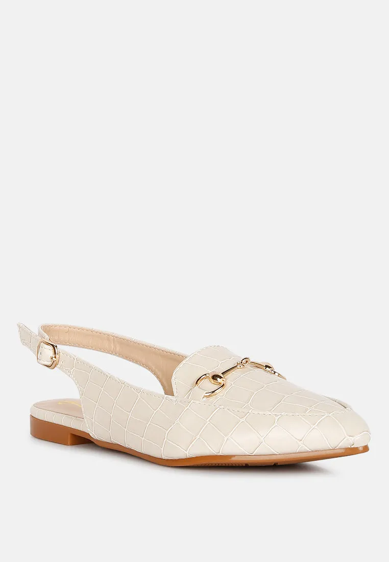 Trempe Croc Slingback Flat Sandals By Ruw