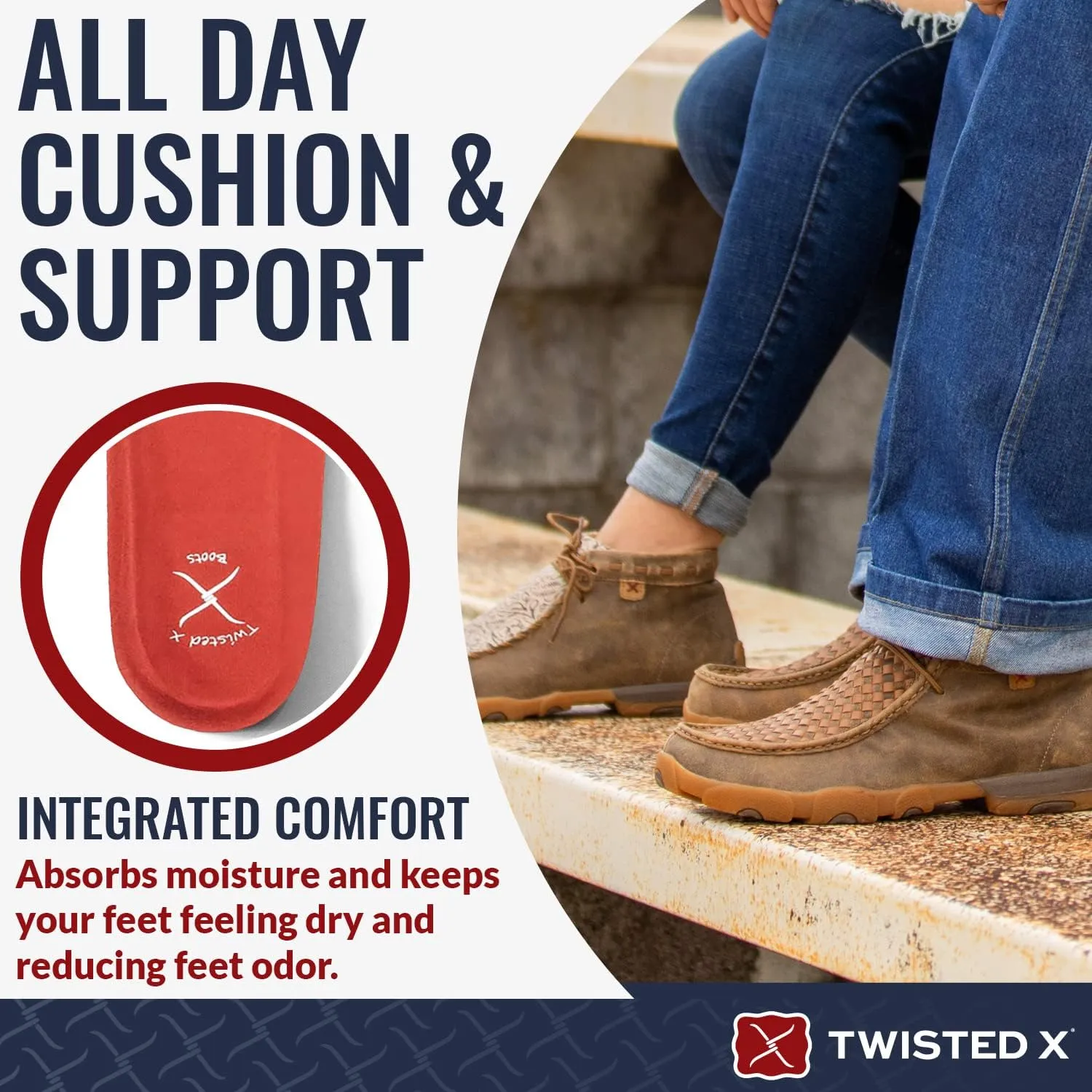 Twisted X Women's Blend Regular Round Toe Shoe Pad Orthotic Inserts for All Day Comfort and Support, 10