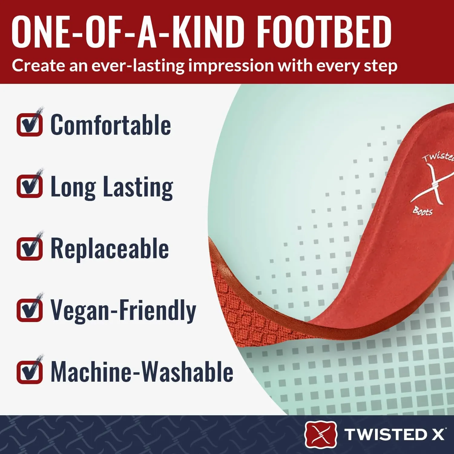 Twisted X Women's Blend Regular Round Toe Shoe Pad Orthotic Inserts for All Day Comfort and Support, 10