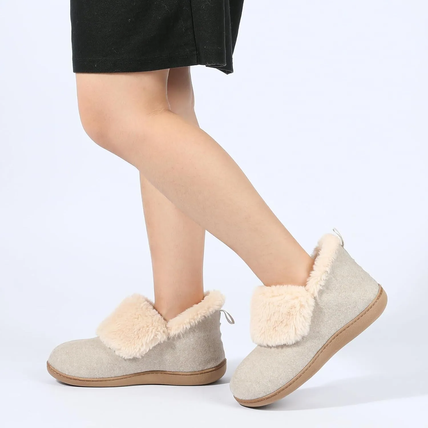 ULTRAIDEAS Women's Warm Slippers with Back, Ladies Slippers for Winter, Cosy Bootie Furry Slipper